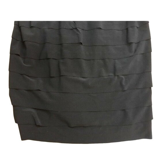 Little Black Evening Dress Evan Picone Tier Straps Mid Thigh Length Size 8 u - Picture 10 of 12